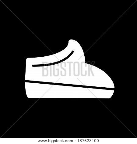 Man shoe vector icon. Black and white footwear illustration. Solid linear shopping icon. eps 10