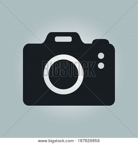 Photo camera symbol. DSLR camera sign icon. Digital camera. Flat design style.