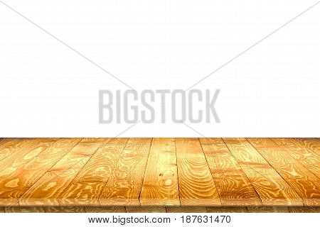 Empty wood table perspective for product placement or montage. Wood table perspective. Wood table surface. Rustic wood table perspective. Large dinner empty wood table perspective. Wood table texture background. Wood table perspective worktop.
