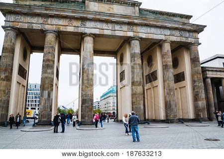 Historical Building On The Street Of Berlin City In Spring 2017