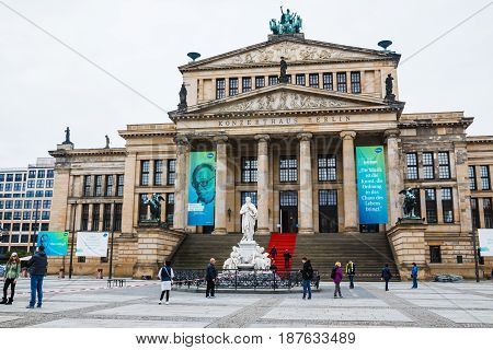 Historical Building On The Street Of Berlin City In Spring 2017
