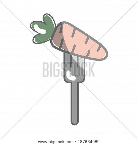 fresh carrot to prepair natural salad, vector illustration
