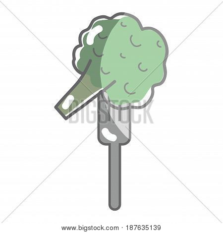 fresh broccoli to prepair natural salad, vector illustration