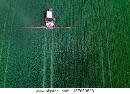 Tractor Spraying Field