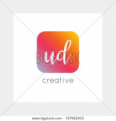 Ud Logo, Vector. Useful As Branding, App Icon, Alphabet Combination, Clip-art.