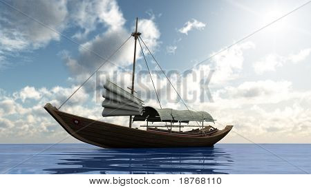 piccola nave in mare