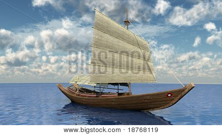 piccola nave in mare