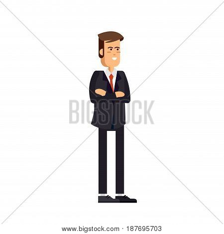Vector detailed character office worker, business office worker in action. Business people, business men lifestyle. Character men office worker. Office worker isolated on white background