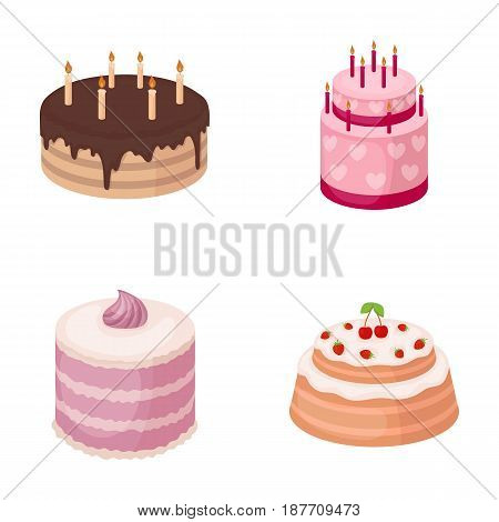 Sweetness, dessert, cream, treacle .Cakes country set collection icons in cartoon style vector symbol stock illustration .