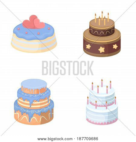 Sweetness, dessert, cream, treacle .Cakes country set collection icons in cartoon style vector symbol stock illustration .