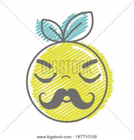 kawaii nice sleeping orange fruit, vector illustration
