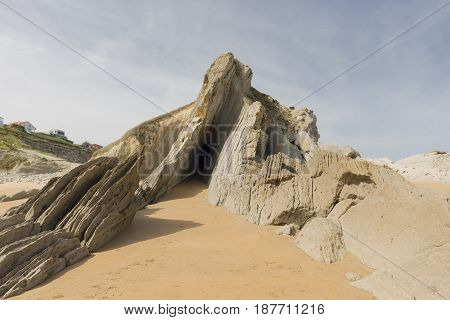 The Beach Of Arnia In Cantabria, Spain