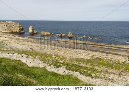 The Beach Of Arnia In Cantabria, Spain