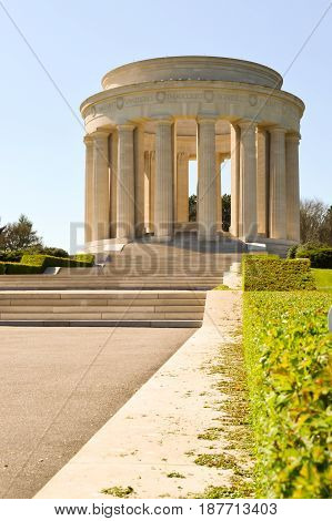 Monument of the Montsec Butte to the glory of the American soldiers in the Meuse in France