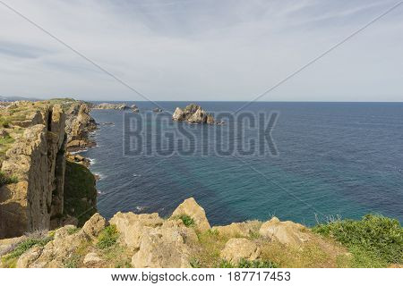 The Beach Of Arnia In Cantabria, Spain