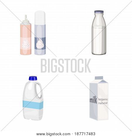 Milk, Calcium, Product, Food .Milk product and sweet set collection icons in cartoon style vector symbol stock illustration .