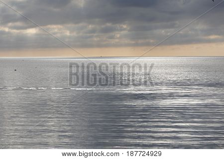 A suggestive inverval sunset over the silver sea