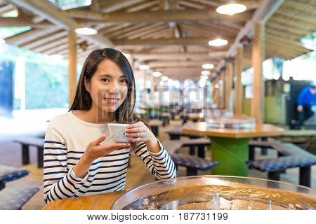 Woman having japanese somen