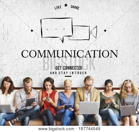 Social Media Chat Message Global Network Online Communication Speech Bubble Graphic