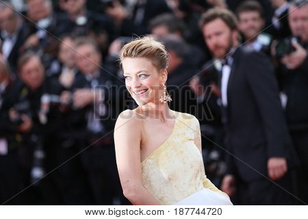 Heike Makatsch attends the 'The Meyerowitz Stories' screening during the 70th annual Cannes Film Festival at Palais des Festivals on May 21, 2017 in Cannes, France. 