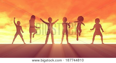 Child Development and Building Confidence in Children 3D Illustration Render