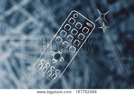 Remote Controller Illustration With Sparkle
