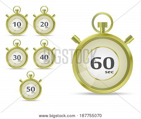Stopwatch vector illustration. Timer icon. Realistic Timer and Stopwatch