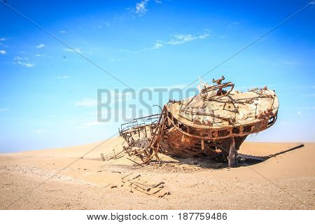 Stranded Ship Eduard Bohlen In The Namib Desert.
