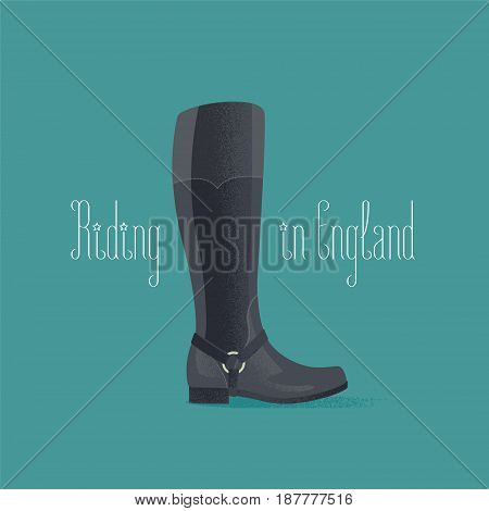 Hourse riding boots vector illustration. Travel to UK, England design element, clipart