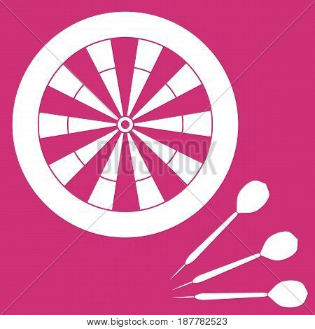 Cute Vector Illustration Of Target And Arrows For The Darts. Sports Theme.