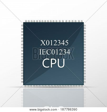 Vector Flat Icon of cpu. Isolated chip Element Modern illustration for web and mobile.