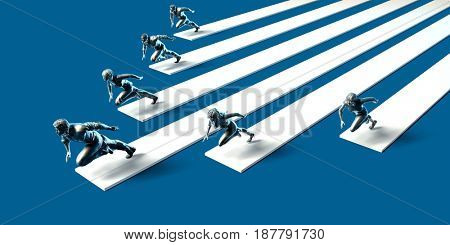 Management Strategy and Structured Team Dynamics as Concept 3D Illustration Render