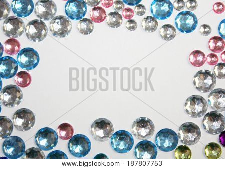 Sparkle crystal glitter gems frame texture background