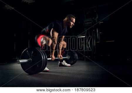 Athlete Is Prepared To Perform An Exercise Called Deadlift