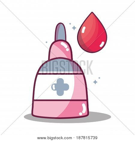 first aid oinment treatment with blood drop, vector illustration