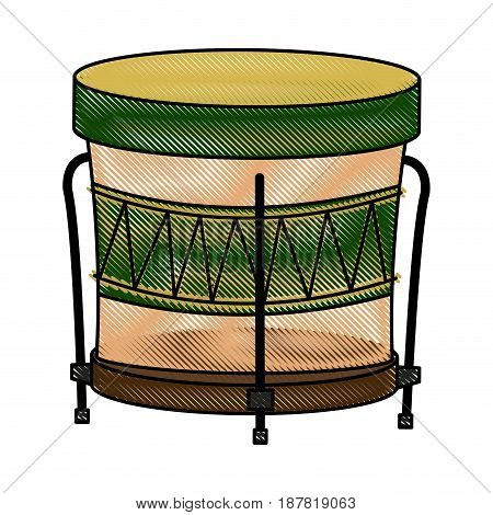 brazilian samba batucada drum instrument music vector illustration