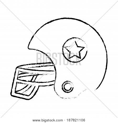 figure football helment to uniform to play sport, vector illustration