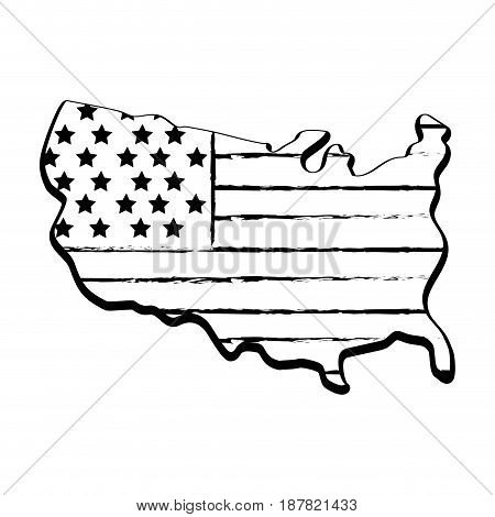 figure map with flag inside to celebrate patrotism, vector illustration