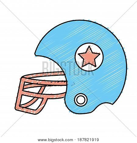 football helment to uniform to play sport, vector illustration