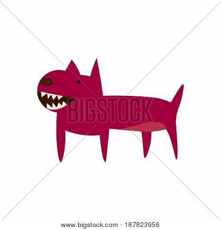 an angry cartoon dog pit bull icon isolated on white