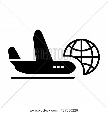 Airplane vector icon. Style is graphic symbol. eps 10