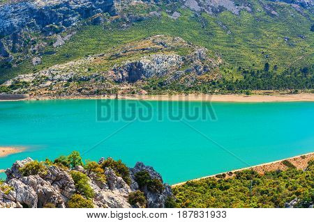 Fantastic views of the Embalse de Cuber in the Sierra de Tramuntana Mallorca Spain