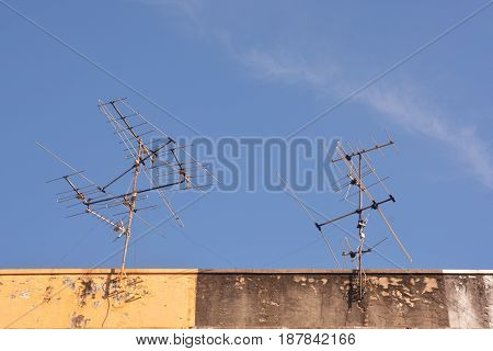 Antenna on Sky Television antenna TV antenna on the roof