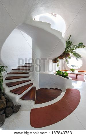 Lanzarote Spain March 31 2017: interior of the mirador del rio made by Cesar Manrique Lanzarote Spain