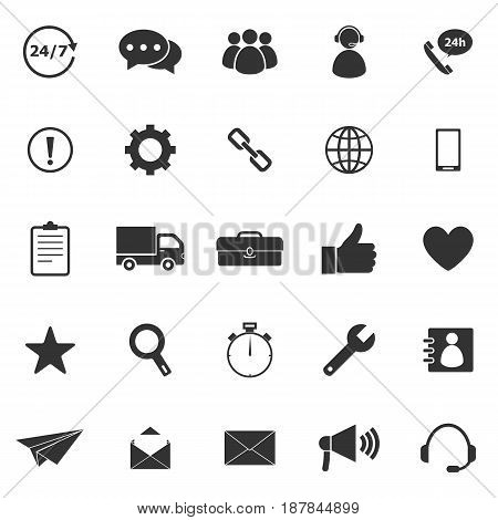 Customer service icons on white background, stock vector