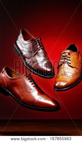Fashion Classical Polished Men's Brown Oxford Brogues Shades Of Brown Oxford Brogues.conept Flying S
