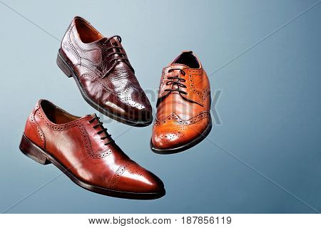 Fashion Classical Polished Men's Brown Oxford Brogues Shades Of Brown Oxford Brogues.conept Flying S