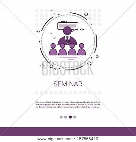 Seminar Consulting Help Business Support Web Banner With Copy Space Vector Illustration
