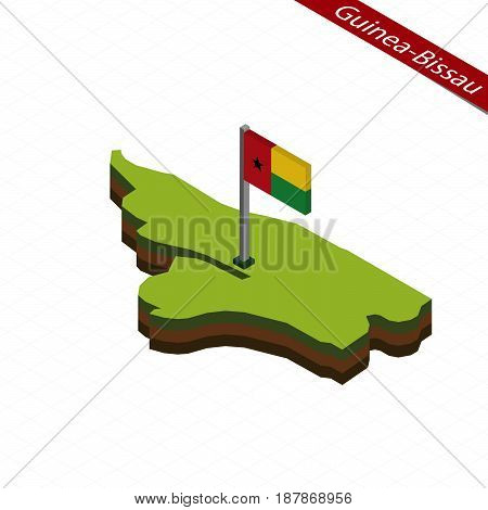 Guinea-bissau Isometric Map And Flag. Vector Illustration.