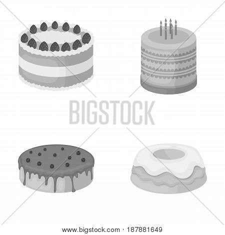 Sweetness, dessert, cream, treacle .Cakes country set collection icons in monochrome style vector symbol stock illustration .
